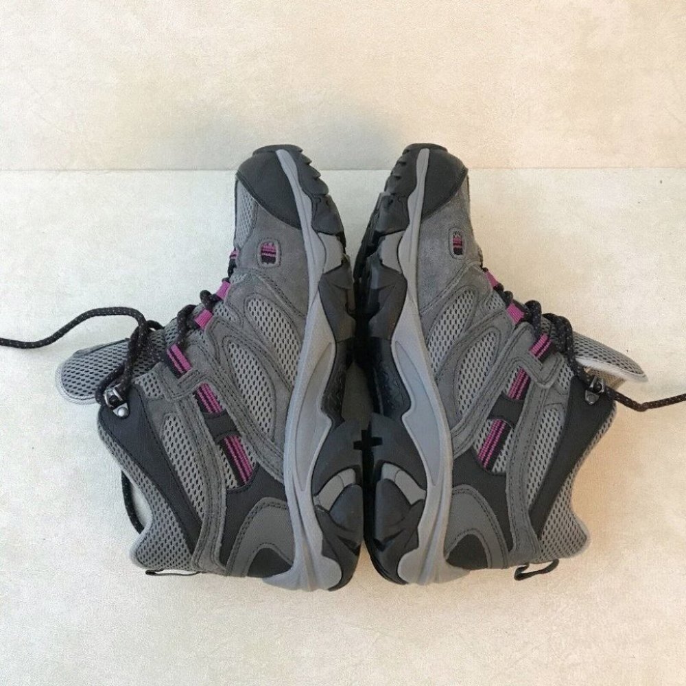 Hi-Tec Ravus Vent Mid Waterproof 24126 Women Gray Mesh Lace up Hiking Boots